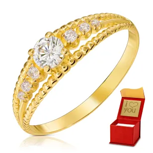 Goldring mit Strasssteinen SQUARE P2.1296 | ergold