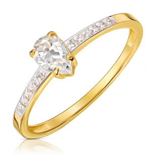 Goldring mit Strasssteinen SQUARE P2.1296 | ergold