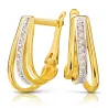 Schöne goldene Ohrringe mit Strasssteinen | ergold