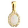 ⭐ Zawieszka złoty opal owalny otoczony cyrkoniami ♥ Ergold