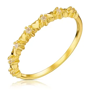 Goldener Herzring WHITE STONES ER.0050| ergold
