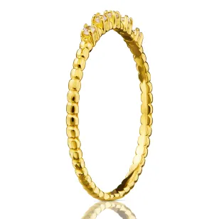 Goldener Kugelring WHITE STONES ER.0053| ergold