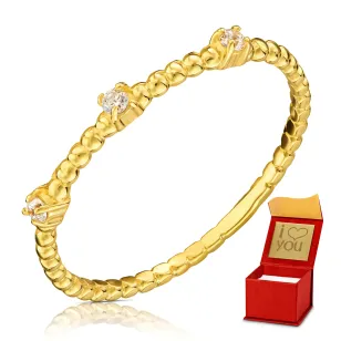 Goldener Kugelring WHITE STONES ER.0059| ergold
