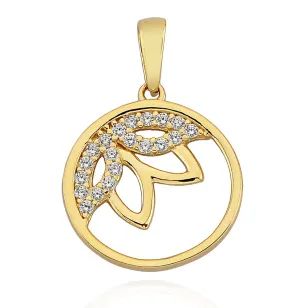 ⭐ Zawieszka złote łezki zdobione cyrkoniami w ringu ♥ Ergold