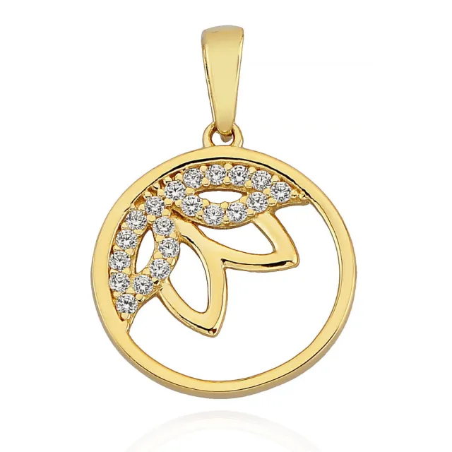 ⭐ Zawieszka złote łezki zdobione cyrkoniami w ringu ♥ Ergold