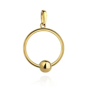 ⭐ Zawieszka złoty ring z ruchomą kulką ♥ Ergold