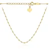 ⭐ Naszyjnik złoty z diamentowanymi kuleczkami i serce 42+3cm ♥ Ergold