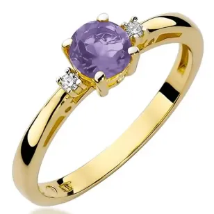 Goldener Diamantring EY-10 Amethyst | ergold