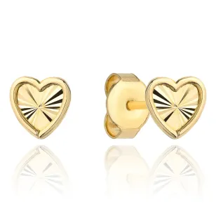 ⭐ Kolczyki złote serduszka diamentowane super lekkie ♥ Ergold