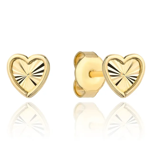 ⭐ Kolczyki złote serduszka diamentowane super lekkie ♥ Ergold