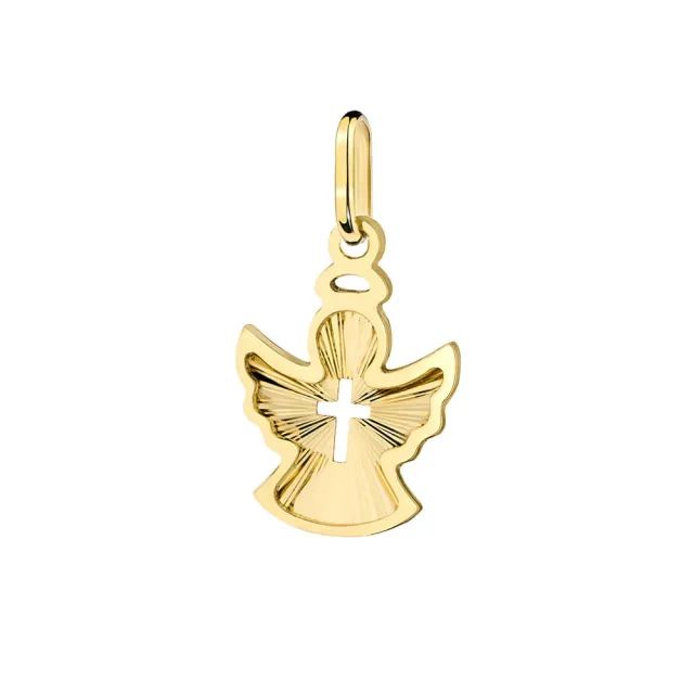 ⭐ Zawieszka złoty aniołek z krzyżykiem mniejszy ♥ Ergold