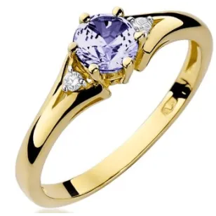 Goldener Diamantring EY-76 Amethyst | ergold