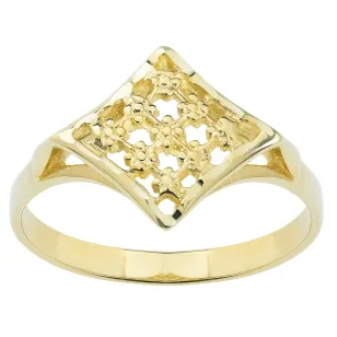 Goldener durchbrochener Ring - gekerbtes Muster P2.707 | ergold