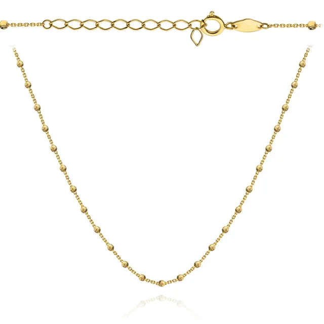 ⭐ Naszyjnik złoty z kulkami diamentowanymi 36+3cm ♥ Ergold