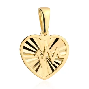 ⭐ Zawieszka złota diamentowane serce z linią życia ♥ Ergold