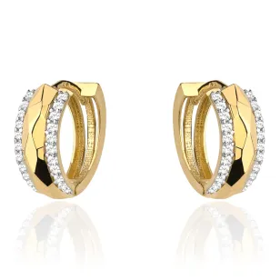 ⭐ Kolczyki złote z diamentowaniem i cyrkoniami ♥ Ergold