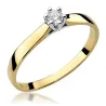 Złoty Pierścionek 585 z diamentem brylant 0,08ct