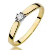 Złoty Pierścionek 585 z diamentem brylant 0.04ct