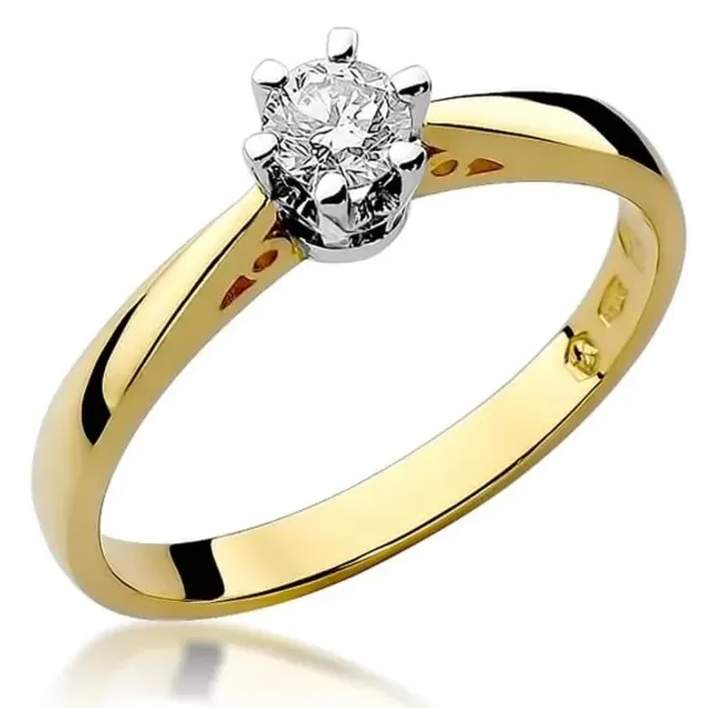 Złoty Pierścionek 585 z diamentem brylant 0,25ct