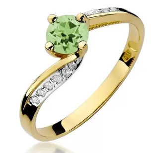 Goldener Diamantring EY-84 Olivin | ergold