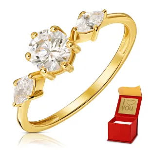 Goldring mit Strasssteinen SQUARE P2.1296 | ergold
