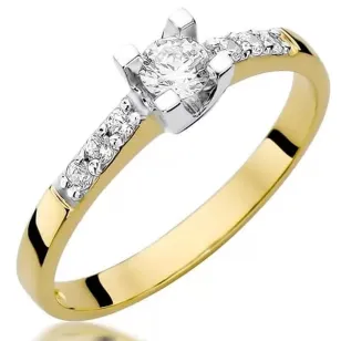 Złoty pierścionek z diamentem EY-339 0,37ct | ERgold