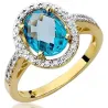 Złoty Pierścionek 585 z diamentem topaz 1,70ct