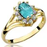 Złoty Pierścionek 585 z diamentem topaz 0,90ct