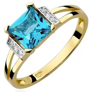 Goldener Diamantring EY-103 Topas | ergold