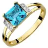 Złoty Pierścionek 585 z diamentem topaz 1,40ct