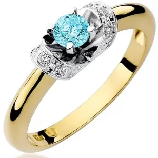 Goldener Diamantring EY-43 Topas | ergold
