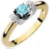 Złoty Pierścionek 585 z diamentem topaz 0,50ct