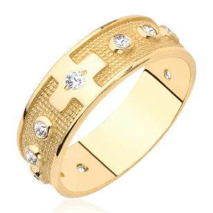 Goldring mit Strasssteinen SQUARE P2.1296 | ergold