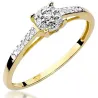 Złoty Pierścionek 585 z diamentem brylant 0,12ct