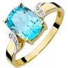 Złoty Pierścionek 585 z diamentem topaz 2,40ct