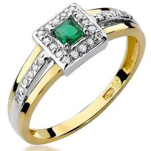 Goldener Diamantring EY-271 Smaragd | ergold
