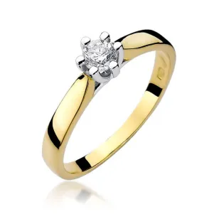 Złoty Pierścionek 585 z diamentem brylant 0,30ct