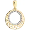 ⭐ Zawieszka ring z cyrkonii w oprawie greckiego wzoru ♥ Ergold