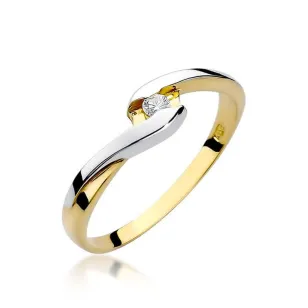 Złoty Pierścionek 585 z diamentem brylant 0,05ct