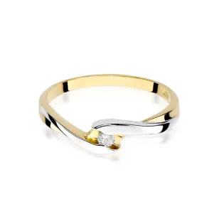 Złoty Pierścionek 585 z diamentem brylant 0,05ct