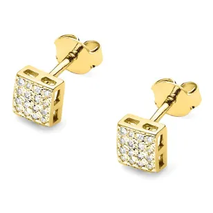 Złote kolczyki próba 585 z brylantem 0,16ct