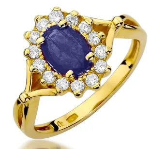 Goldener Diamantring EY-76 Saphir | ergold