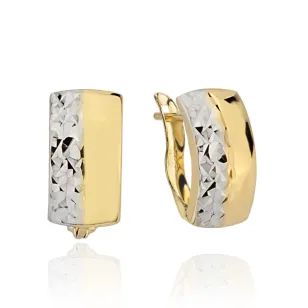⭐ Kolczyki złote z diamentowaniem w białym złocie ♥ Ergold