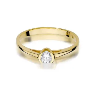 Złoty Pierścionek 585 z diamentem brylant 0,23ct