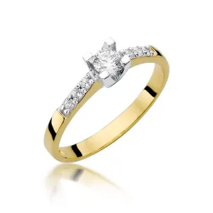 Złoty Pierścionek 585 z diamentem brylant 0,37ct
