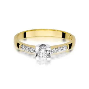 Złoty Pierścionek 585 z diamentem brylant 0,37ct