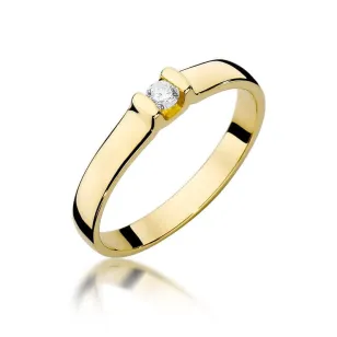 Złoty Pierścionek 585 z diamentem brylant 0,09ct