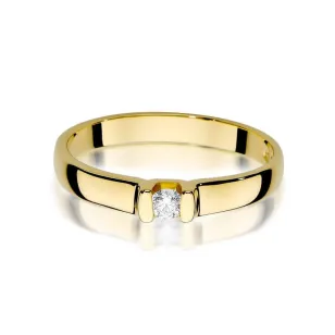 Złoty Pierścionek 585 z diamentem brylant 0,09ct