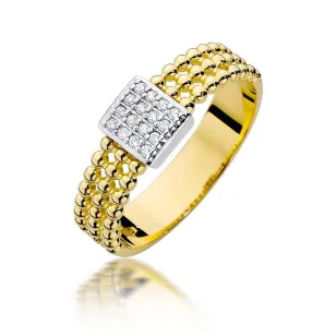 Złoty Pierścionek 585 z diamentem brylant 0,08ct