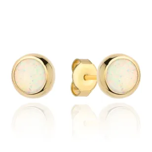 ⭐ Kolczyki złote mały opal w oprawie złota ♥ Ergold